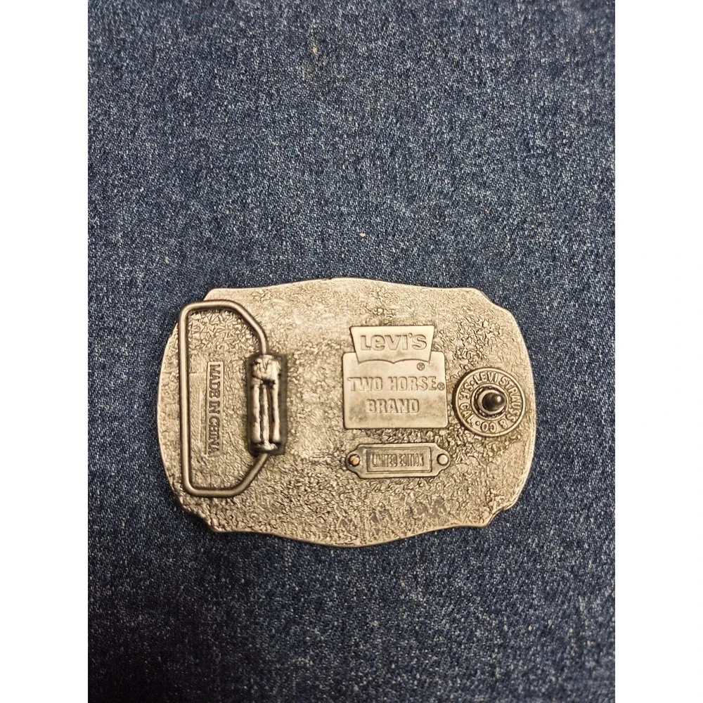 Vintage Levi Strauss Two Horse Brand Belt Buckle - Like New